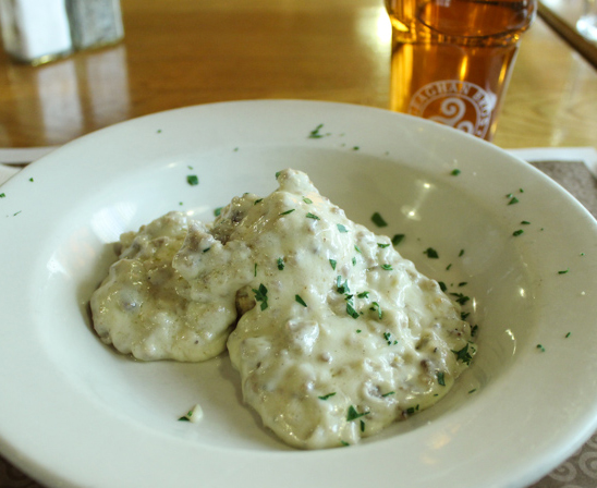 Geaghan's Pub & Craft Brewery Sausage-Gravy-and-Biscuits