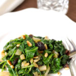 Sautéed Spinach Pears and Raisins